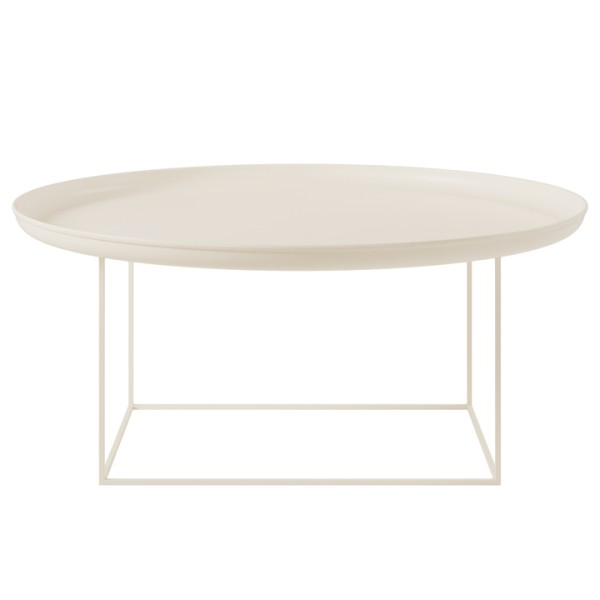 Nowoczesny okrągły stolik kawowy taca biały Duke 90 NORR11