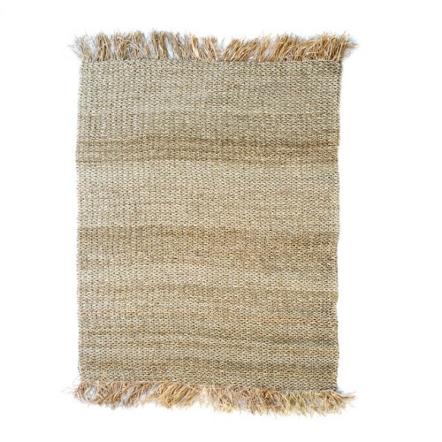 Duży naturalny dywan 180x240 ze sznurka Fringed z rafii BAZAR BIZAR