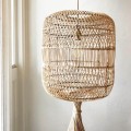 Duży naturalny rattanowy abażur Dumpling XL do lampy wiszącej BAZAR BIZAR