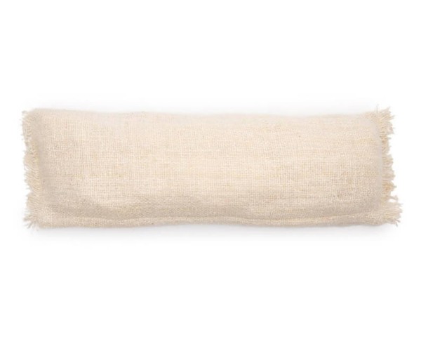 Duża kremowa poduszka dekoracyjna S'il 35x100 z bawełny - Bazar Bizar