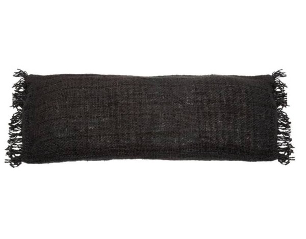 Duża czarna poduszka dekoracyjna S'il 35x100 z bawełny - Bazar Bizar