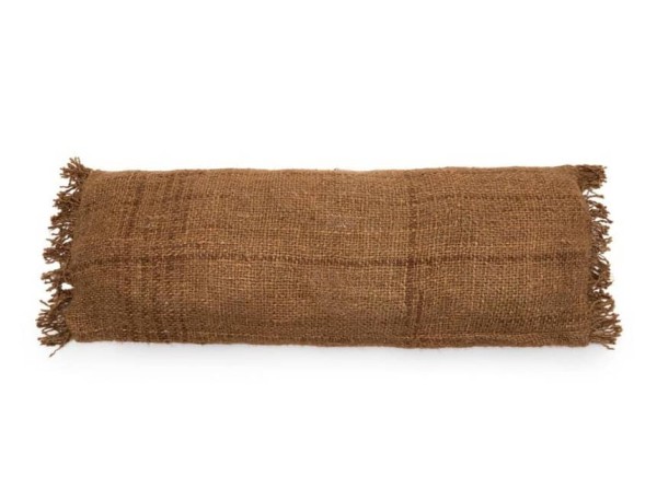 Duża brązowa poduszka dekoracyjna S'il 35x100 z bawełny - Bazar Bizar