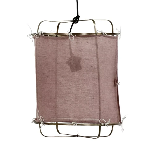 Lampa wisząca lawendowa Grisha Japandi z lnu POMAX