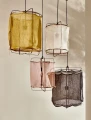 Lampa wisząca czarna Grisha Japandi z lnu POMAX