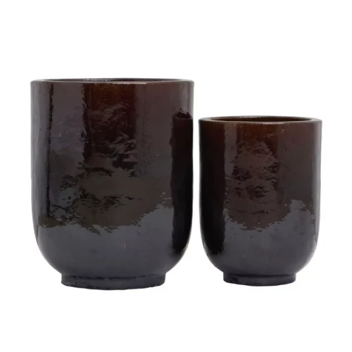 Duże donice ogrodowe Pho Dark brown, 2 sztuki - HOUSE DOCTOR