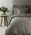 Grey pillowcases 80x80 satin cotton Soul Lead Oeko-Tex, set of 2 - Himla