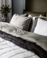 Grey sand pillowcases 80x80 satin cotton Soul Mother of Pearl Oeko-Tex, set of 2 pcs - Himla