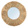 Palmaree 60 decorative mirror raffia - Bazar Bizar