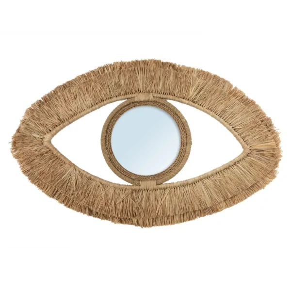 Raffia eye decorative mirror - Bazar Bizar