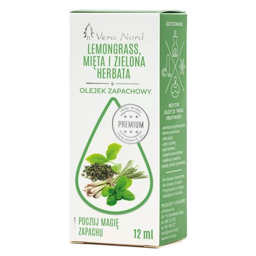 Olejek lemongrasowy z miętą i zieloną herbatą 12 ml olejek zapachowy VERA NORD
