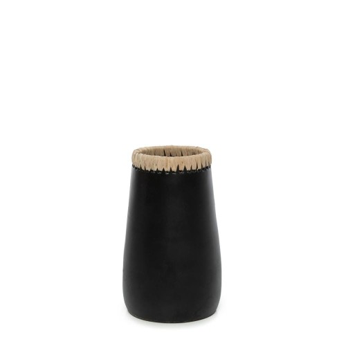 Narrow black terracotta vase Sneaky S - Bazar Bizar