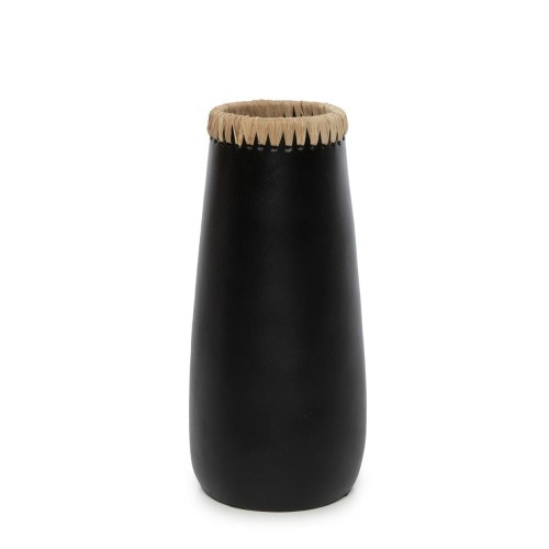 Narrow black terracotta vase Sneaky L - Bazar Bizar