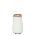 Narrow white terracotta vase Sneaky S - Bazar Bizar