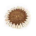 Colonial Shell rattan coasters set of 2 - Bazar Bizar