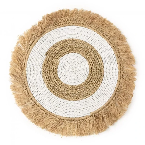 Seagrass raffia placemat Bave Nat White - Bazar Bizar