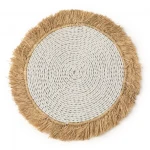 Seagrass raffia placemat Bave White - Bazar Bizar