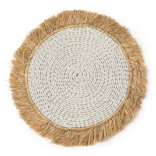 Seagrass raffia placemat Bave White - Bazar Bizar