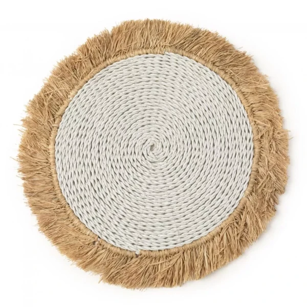 Seagrass raffia placemat Bave White - Bazar Bizar