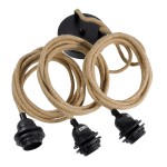 Lampa sufitowa przewód oprawka do abażurów wiszących 3 gniazda Black Natural - Bazar Bizar
