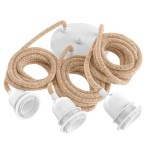 Lampa sufitowa przewód oprawka do abażurów wiszących 3 gniazda White Natural BAZAR BIZAR