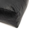 Leather pouffe black Nappa Black - Bazar Bizar