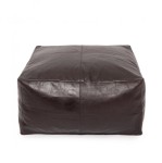 Leather pouffe brown Nappa Chocolate - Bazar Bizar