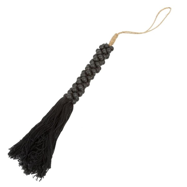 Tassel Black Wood Cotton - Bazar Bizar