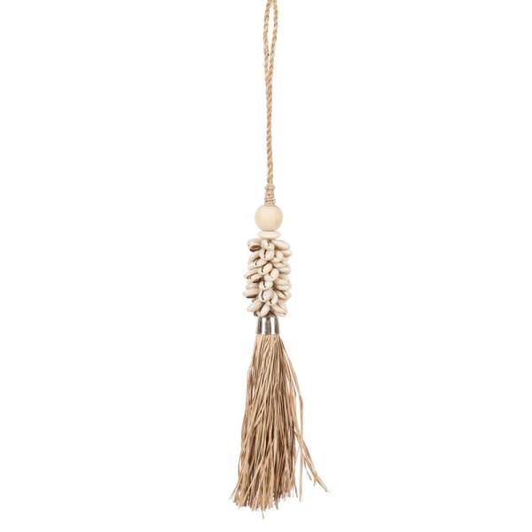 Tassel Cowrie Raffia Natural - Bazar Bizar