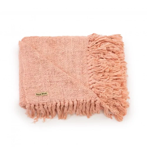 Pink cotton throw blanket 130x170 S'il - Bazar Bizar