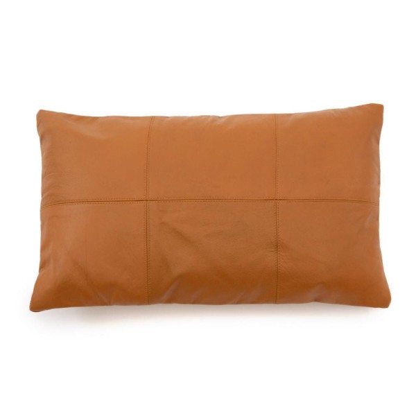 Brown leather decorative pillow 30x50 Panel Camel - Bazar Bizar