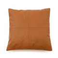 Brown leather decorative pillow 40x40 Panel Camel - Bazar Bizar