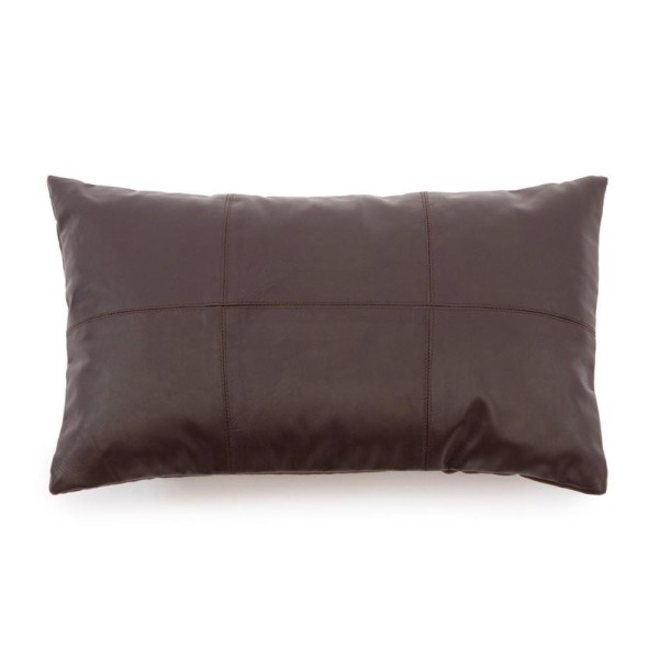 Brown leather decorative pillow 30x50 Panel Chocolate - Bazar Bizar