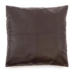 Brown leather decorative pillow 60x60 Panel Chocolate - Bazar Bizar