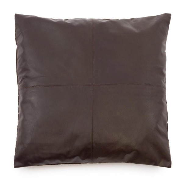 Brown leather decorative pillow 60x60 Panel Chocolate - Bazar Bizar