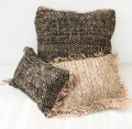 Naturalna poduszka dekoracyjna 40x40 z rafii Square BAZAR BIZAR