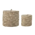 Seagrass baskets with lid, set of 2 - Bloomingville