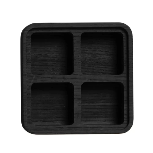 Pudełko drewniane z czterema przegródkami czarne CreateMe 12 - Andersen Furniture