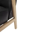 Fotel skórzany LC1 skóra naturalna czarna rama dąb naturalny bielony - Andersen Furniture