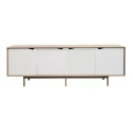 Nowoczesna komoda S1 dąb mydlony front biały alpino wymienny czarny - Andersen Furniture