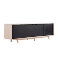 Nowoczesna komoda S1 dąb mydlony front biały alpino wymienny czarny - Andersen Furniture
