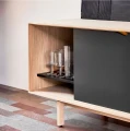 Nowoczesna komoda S1 dąb mydlony front biały alpino wymienny czarny - Andersen Furniture