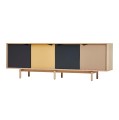 Nowoczesna komoda S1 dąb mydlony front multi earth wymienny czarny - Andersen Furniture