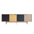 Nowoczesna komoda S1 dąb mydlony front multi earth wymienny czarny - Andersen Furniture