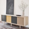 Nowoczesna komoda S1 dąb mydlony front multi earth wymienny czarny - Andersen Furniture
