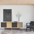 Nowoczesna komoda S1 dąb mydlony front multi earth wymienny czarny - Andersen Furniture