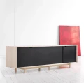 Nowoczesna komoda S1 dąb mydlony front multi earth wymienny czarny - Andersen Furniture