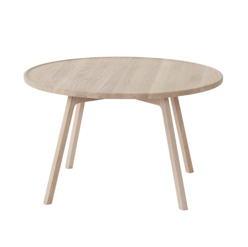 Stolik kawowy okrągły dębowy C2-80 bielony - Andersen Furniture