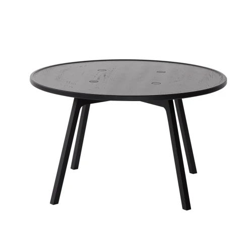 Stolik kawowy okrągły dębowy C2-80 czarny - Andersen Furniture