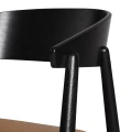 Krzesło drewniane tapicerowane AC2 dąb czarny siedzisko skóra cognac - Andersen Furniture