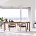 Krzesło drewniane tapicerowane AC2 dąb bielony siedzisko skóra czarna - Andersen Furniture